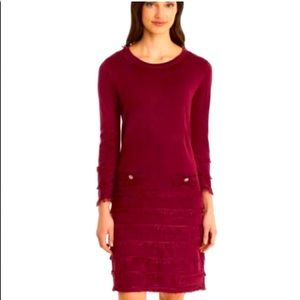 Karl Lagerfeld Paris Fringe Sleeve Sweater Dress